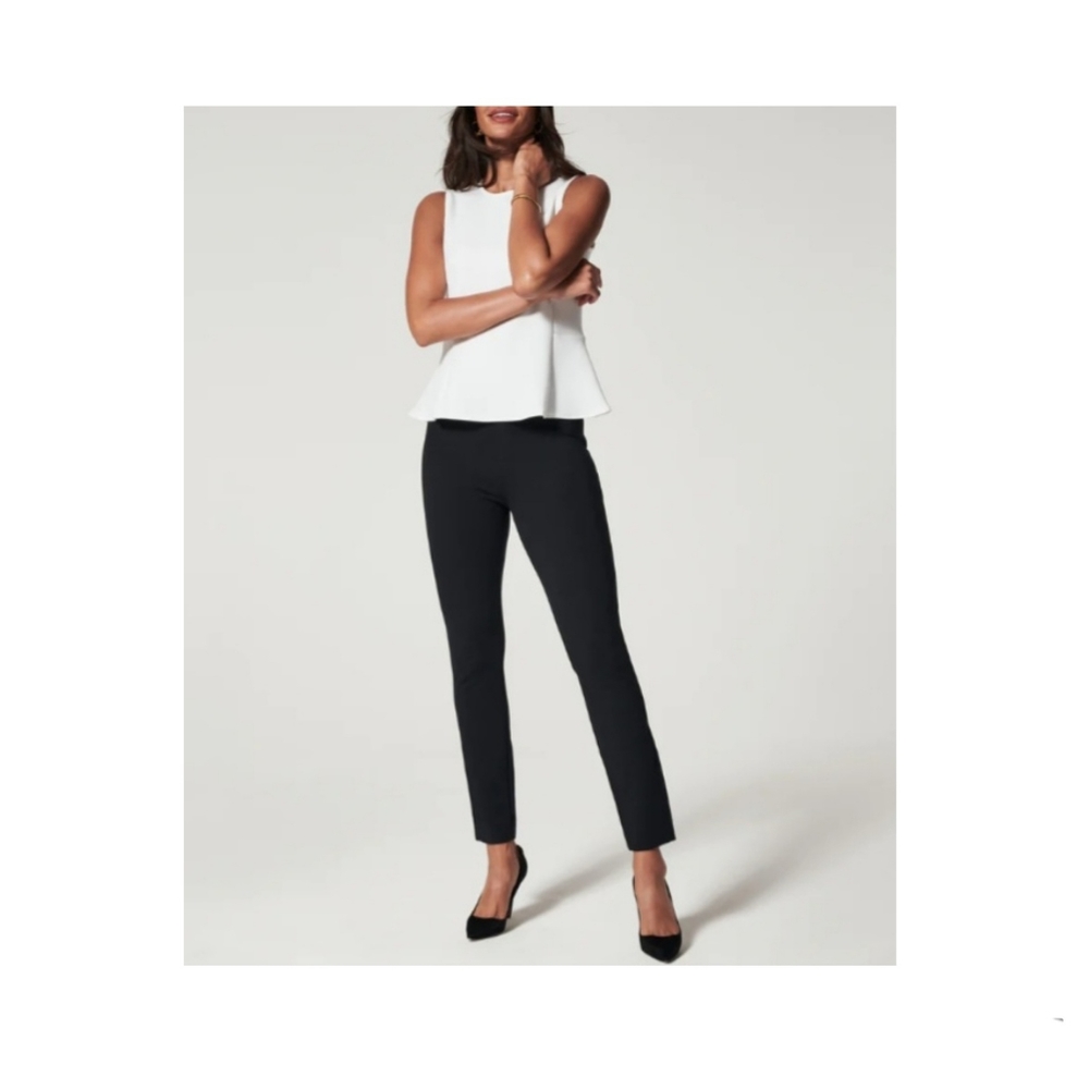 Spanx NEW The Perfect Pant Black Stretch Ankle Back Seam Skinny Size XS
